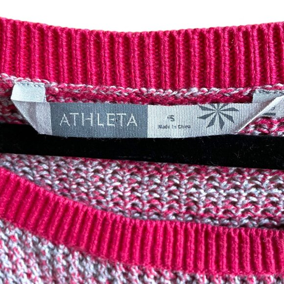 Athleta Size S Pink Cashmere Long Sleeve Round Neck Fair Isle Sweater Dress - Picture 3 of 8